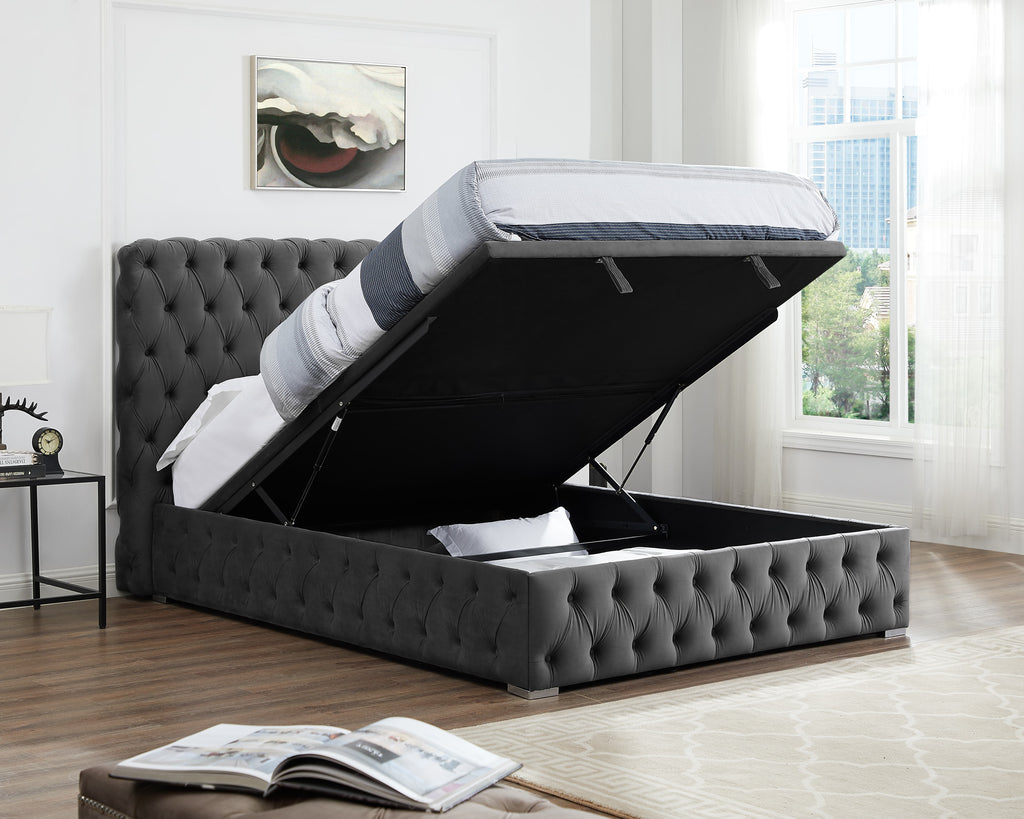 All Buttoned Lift Up Ottoman Bed Storage Beds