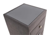 3-Draw Fabric Covered Bedside Cabinet