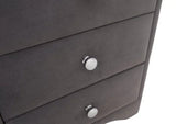 3-Draw Fabric Covered Bedside Cabinet