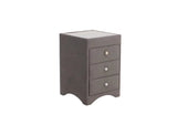 3-Draw Fabric Covered Bedside Cabinet