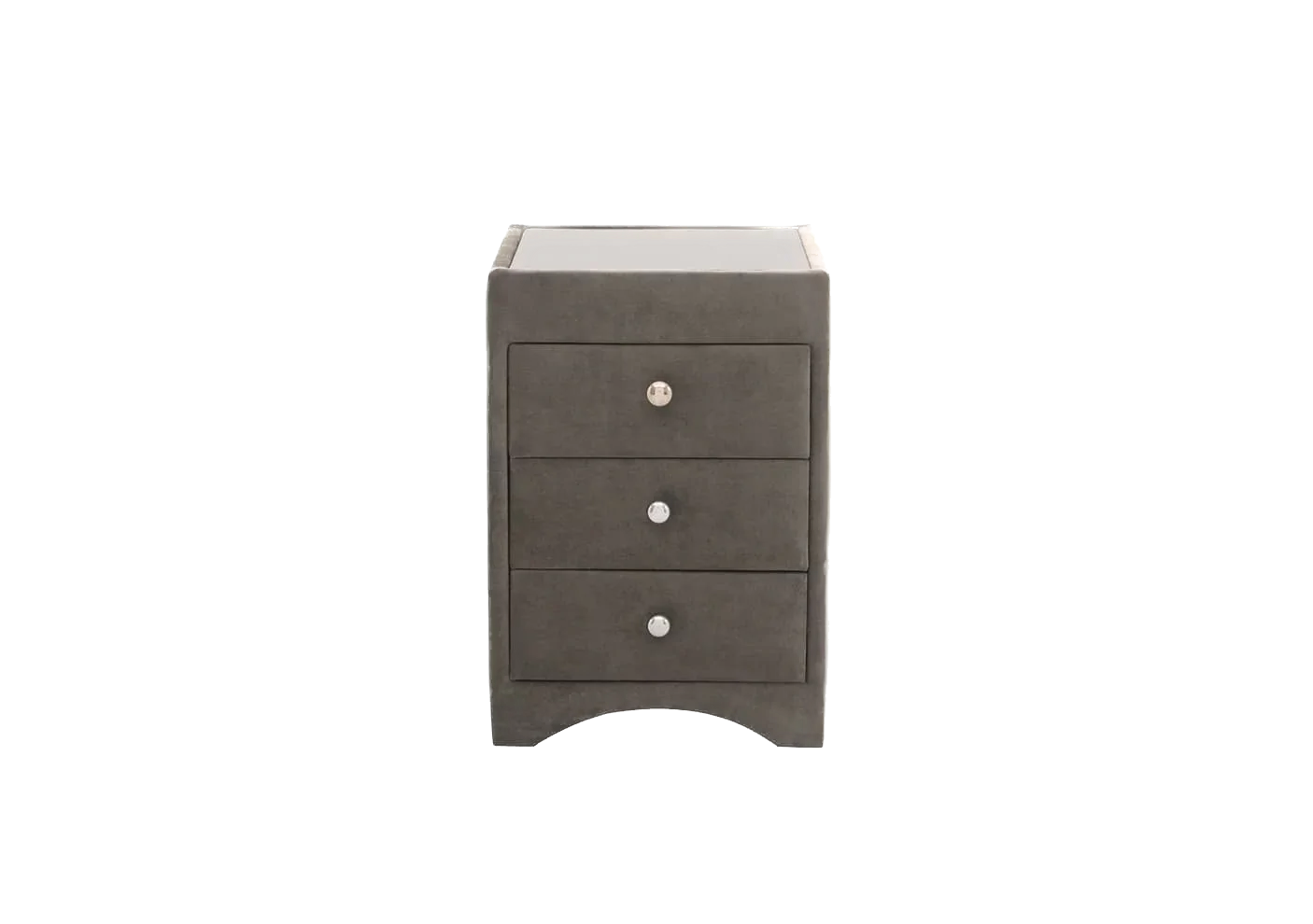 3-Draw Fabric Covered Bedside Cabinet